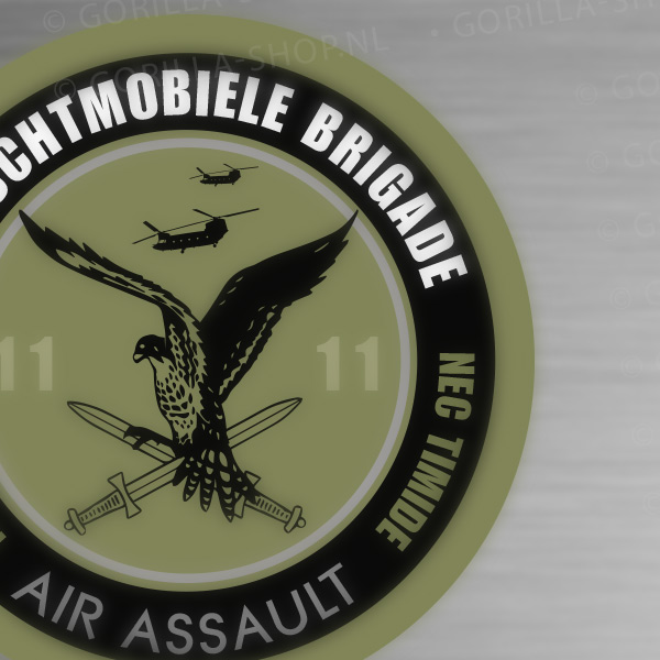 11-luchtmobiele-brigade-GROEN-rond-2 11 Luchtmobiele Brigade Sticker (groen) - Afbeelding 2