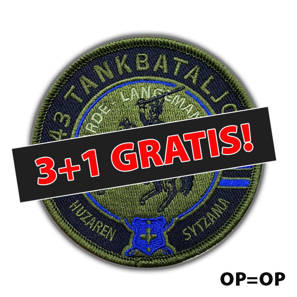 43-Tankbataljon-patch-1A 43 Tankbataljon Patch (8 cm) - Afbeelding 2
