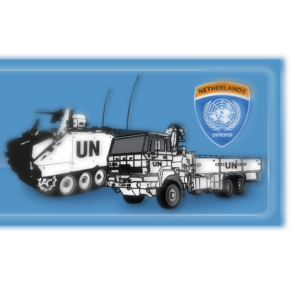 Bosnie-veteraan-rechthoek-3 BOSNIË Veteraan Sticker (VN, rechthoek) - Afbeelding 3