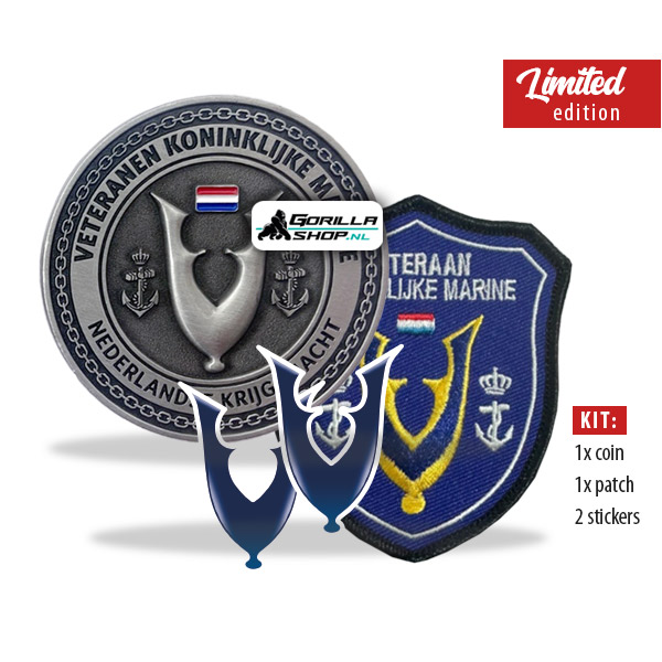 Veteraan-marine-patch-coin-sticker-set-1 KIT voor de Marine-veteraan