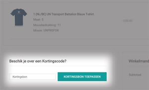 screenshot kortingscode